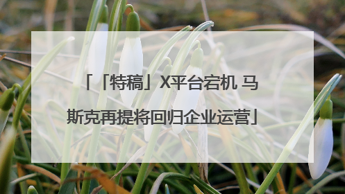 「特稿」X平台宕机 马斯克再提将回归企业运营