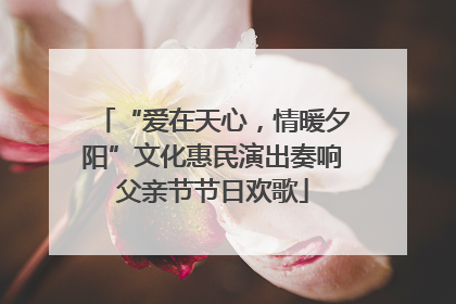 “爱在天心，情暖夕阳”文化惠民演出奏响父亲节节日欢歌