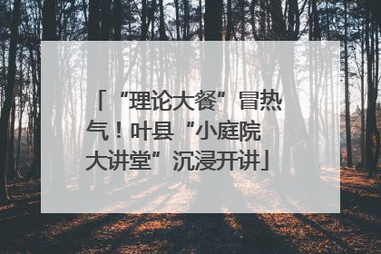 “理论大餐”冒热气！叶县“小庭院 大讲堂”沉浸开讲