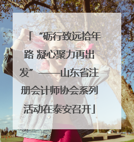 “砺行致远拾年路 凝心聚力再出发”——山东省注册会计师协会系列活动在泰安召开