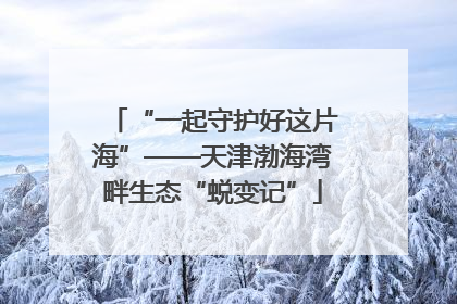 “一起守护好这片海”——天津渤海湾畔生态“蜕变记”