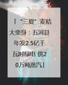 “三夏”麦秸大变身：五河县年发2.5亿千瓦时绿电 供20万吨蒸汽