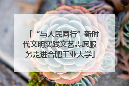 “与人民同行”新时代文明实践文艺志愿服务走进合肥工业大学