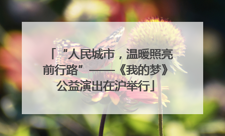 “人民城市，温暖照亮前行路”——《我的梦》公益演出在沪举行