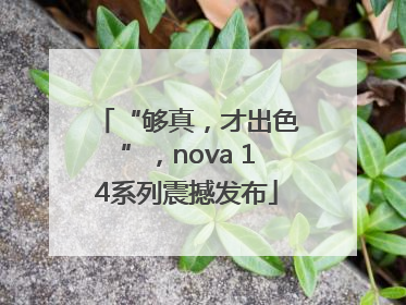 “够真，才出色”，nova 14系列震撼发布