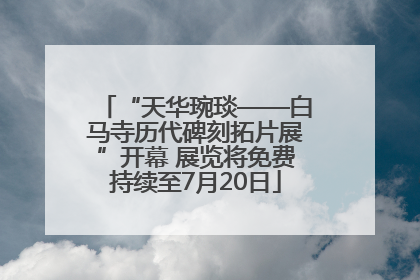 “天华琬琰——白马寺历代碑刻拓片展”开幕 展览将免费持续至7月20日