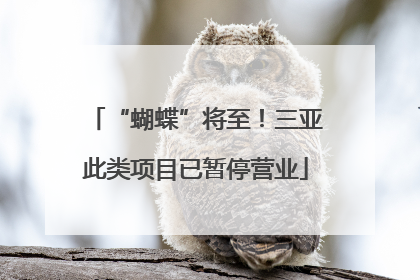 “蝴蝶”将至！三亚此类项目已暂停营业