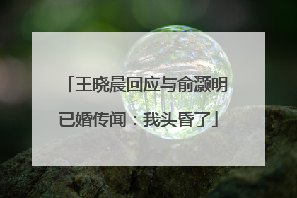 王晓晨回应与俞灏明已婚传闻：我头昏了