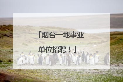 烟台一地事业单位招聘！