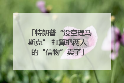 特朗普“没空理马斯克” 打算把两人的“信物”卖了