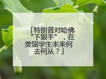 特朗普对哈佛“下狠手”，在美留学生未来何去何从？