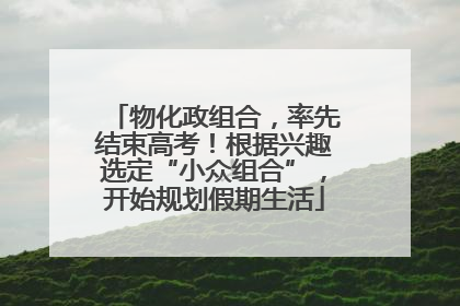 物化政组合，率先结束高考！根据兴趣选定“小众组合”，开始规划假期生活