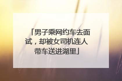 男子乘网约车去面试，却被女司机连人带车送进湖里