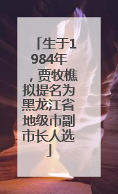 生于1984年，贾牧樵拟提名为黑龙江省地级市副市长人选