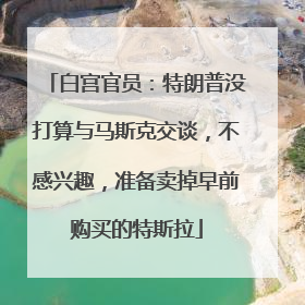 白宫官员：特朗普没打算与马斯克交谈，不感兴趣，准备卖掉早前购买的特斯拉