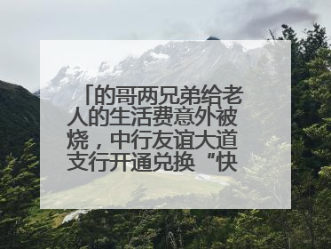 的哥两兄弟给老人的生活费意外被烧，中行友谊大道支行开通兑换“快车道”
