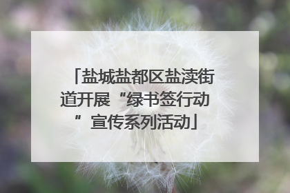 盐城盐都区盐渎街道开展“绿书签行动”宣传系列活动