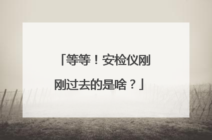 等等！安检仪刚刚过去的是啥？