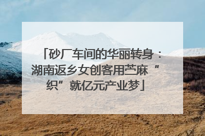 砂厂车间的华丽转身：湖南返乡女创客用苎麻“织”就亿元产业梦