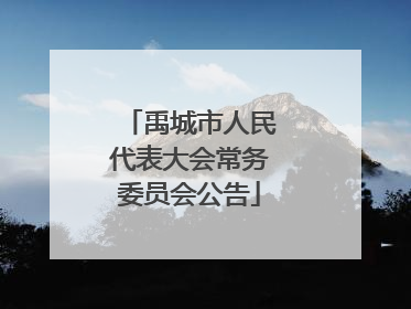禹城市人民代表大会常务委员会公告