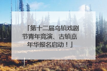 第十二届乌镇戏剧节青年竞演、古镇嘉年华报名启动！