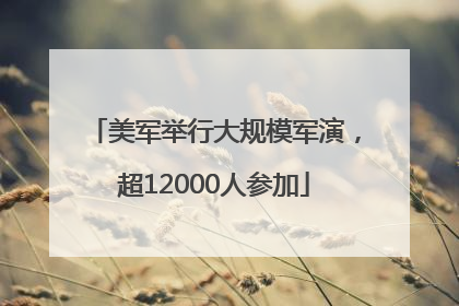 美军举行大规模军演，超12000人参加