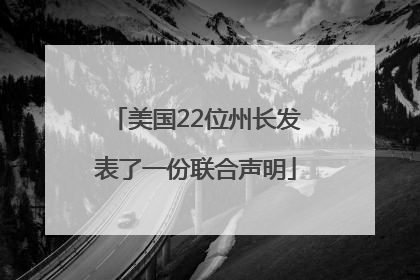 美国22位州长发表了一份联合声明