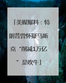 美媒爆料：特朗普曾怀疑马斯克“削减1万亿”是吹牛