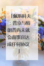 佩斯科夫：普京与特朗普尚未就会面事宜达成任何协议