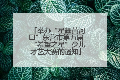 举办“星耀黄河口”东营市第五届“希望之星”少儿才艺大赛的通知