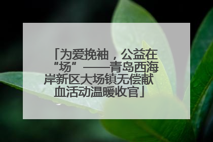 为爱挽袖，公益在“场”——青岛西海岸新区大场镇无偿献血活动温暖收官