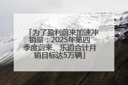 为了盈利蔚来加速冲销量：2025年第四季度蔚来、乐道合计月销目标达5万辆