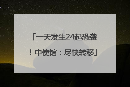 一天发生24起恐袭！中使馆：尽快转移