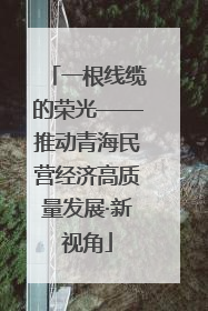 一根线缆的荣光——推动青海民营经济高质量发展·新视角
