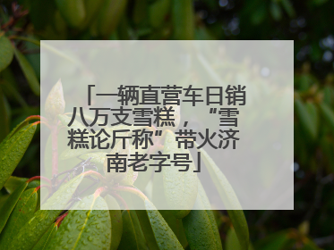 一辆直营车日销八万支雪糕，“雪糕论斤称”带火济南老字号
