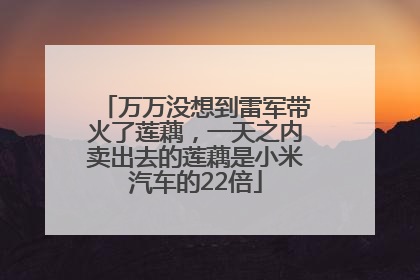 万万没想到雷军带火了莲藕，一天之内卖出去的莲藕是小米汽车的22倍