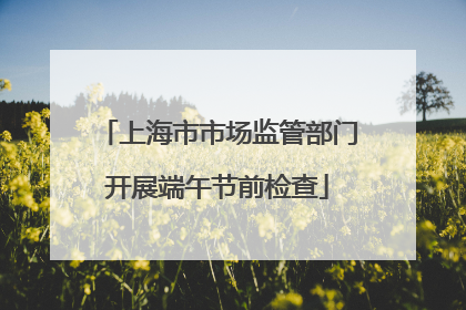 上海市市场监管部门开展端午节前检查