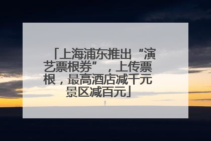 上海浦东推出“演艺票根券”，上传票根，最高酒店减千元景区减百元
