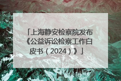 上海静安检察院发布《公益诉讼检察工作白皮书（2024）》