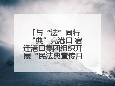 与“法”同行 “典”亮港口 宿迁港口集团组织开展“民法典宣传月”系列活动