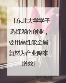 东北大学学子选择湖南创业，要用高性能金属复材为产业降本增效