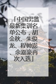 中国男篮最新集训名单公布，胡金秋、朱俊龙、程帅澎、余嘉豪再次入选