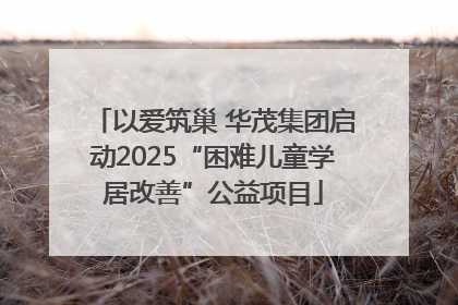 以爱筑巢 华茂集团启动2025“困难儿童学居改善”公益项目