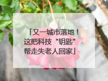 又一城市落地！这把科技“钥匙”帮走失老人回家