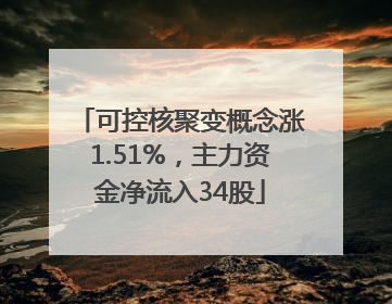 可控核聚变概念涨1.51%，主力资金净流入34股