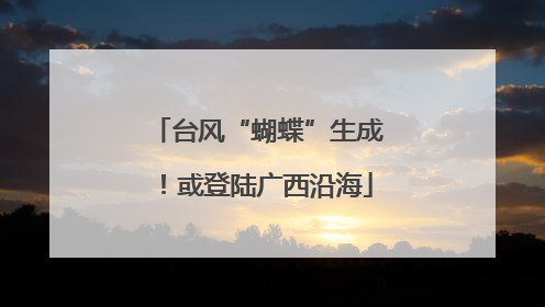 台风“蝴蝶”生成！或登陆广西沿海
