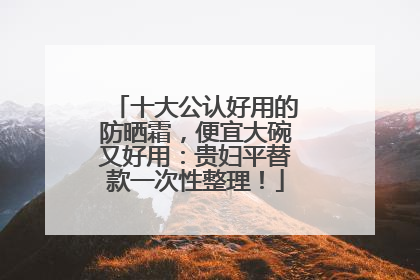 十大公认好用的防晒霜，便宜大碗又好用：贵妇平替款一次性整理！