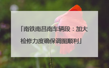 南铁南昌南车辆段：加大检修力度确保调图顺利