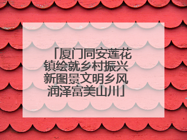 厦门同安莲花镇绘就乡村振兴新图景文明乡风润泽富美山川