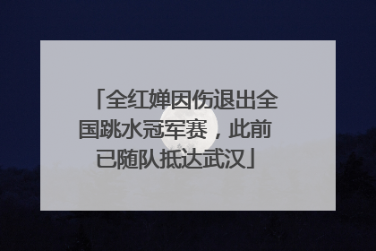 全红婵因伤退出全国跳水冠军赛，此前已随队抵达武汉